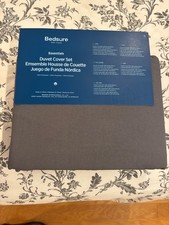 NEW Duvet Cover Set Dark Gray Twin Size w/ Pillowcase Bedsure