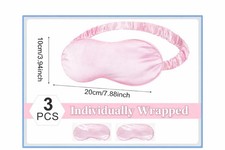3 PACK Silk Satin Sleep Eye Mask, Stretchable Elastic Strap Smooth Soft, PINK
