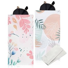 PCS Soft Sunglasses Eyeglass Case, Cute PU Leather Glasses 2 Pink white Leaf