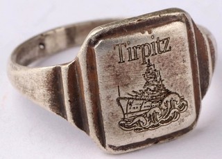 Anillo de Marinero Navy 800 Plata Tirpitz Marine Bismarck class acorazado conjunto de flota