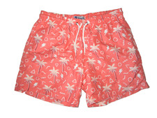 TRUNKS SURF SWIM CO Bright Hot Pink PALM TREE SWIM SHORTS Summer Beach Men XL