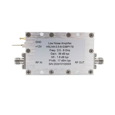 HXLNA-0.5-6-G38P17S 500MHz-6GHz RF Low Noise Amplifier 38dB SMA Female