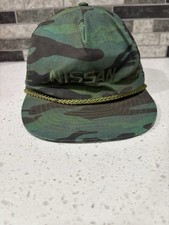 Vintage Nissan Camo Rope SnapBack Nissin Cap Hat READ 