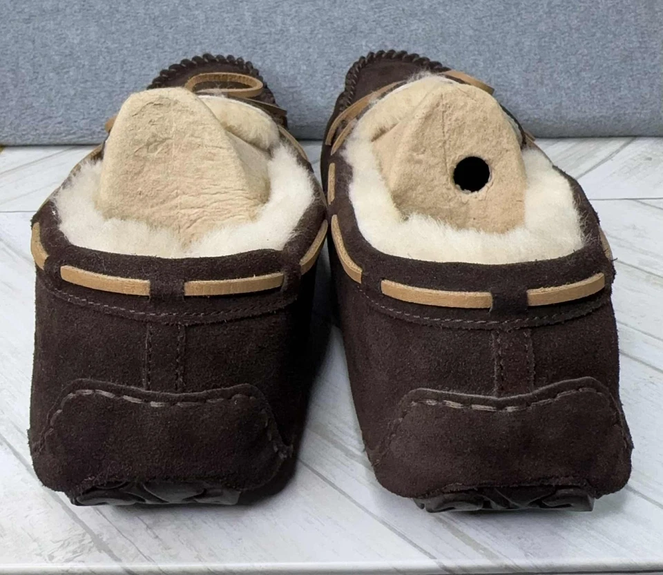 Zapatillas UGG Olsen Espresso Marrón Casa Zapatos Mocasines Para Hombre Talla 17 Gamuza Foto 4 de 4