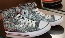 Converse CHUCK TAYLOR CTAS 1V Black Egret Girl's High Top A11116C SZ 2.5