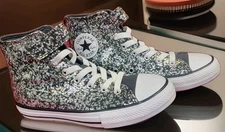 Converse CHUCK TAYLOR CTAS 1V Black Egret Girl's High Top A11116C SZ 2.5