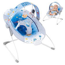 Soothing Baby Bouncer Seat w/ Music Portable Foldable 0-6M Blue