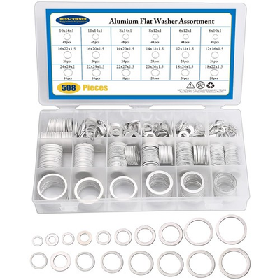 #ad 508 pcs Oil Drain Plug Gasket Aluminum Washer Crush Seal Assortment Kit Includi $29.49