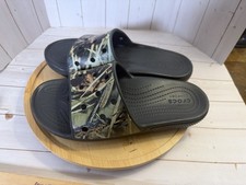 Crocs Classic Camo Slides M 8; W 10 Green Camouflage Slip On Slide Sandal