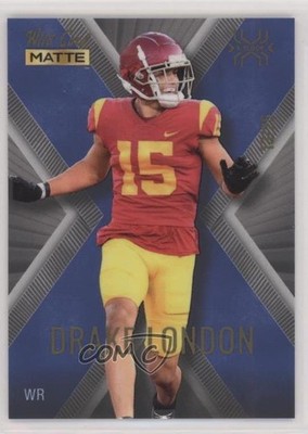 2022 Wild Card MATTE X-Plode Silver - Blue X 13/25 Drake London Rookie RC 08rj