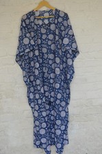 100% Cotton Mughal Hand Print Long Kaftan Dress 100% TARRIF FREE✅0% CHARGE KF-21