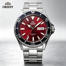 Orient Automatic Mechanical Diver Watch for Men 200M Waterproof Red Dial Stainl