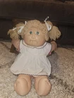 Vintage Cabbage Patch Kids Doll Blonde Hair Red White with 2 extra overalls 1983