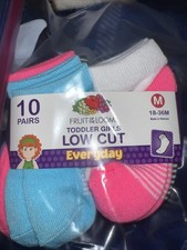 Fruit of the Loom Toddler Girls Low Cut Sock 10 Pack, Assrtd, Sz 18 To 36 Mo 11 