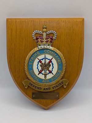 Royal Air Force Strike Command Mess Wandrelief Schild Wappen RAF Vintage sehr guter Zustand