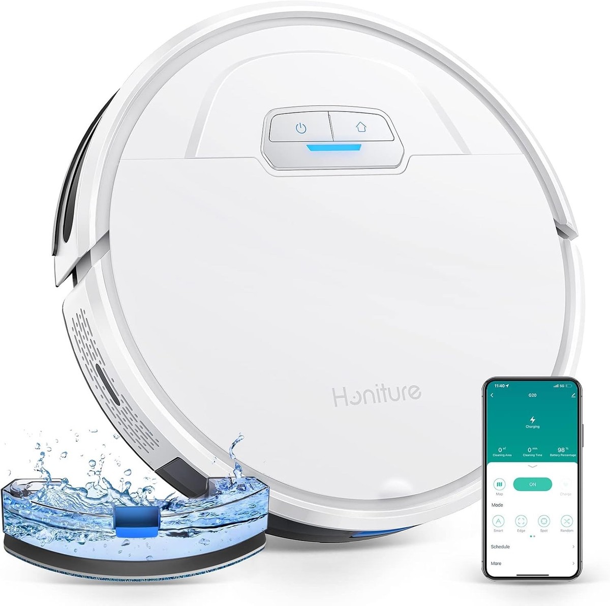 HONITURE Robot Vacuum Mop Combo,4000pa Strong Suction,G20 Robot 