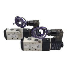 Lot of 2 Nitra AVS-5111-24D Solenoid Valve 4/2-Way, 1/8" NPT, 115psi, 24VDC Coil