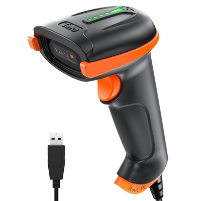 Upgraded USB 1D 2D QR Barcode Scanner Wired, Officially Certified Dustproof S...