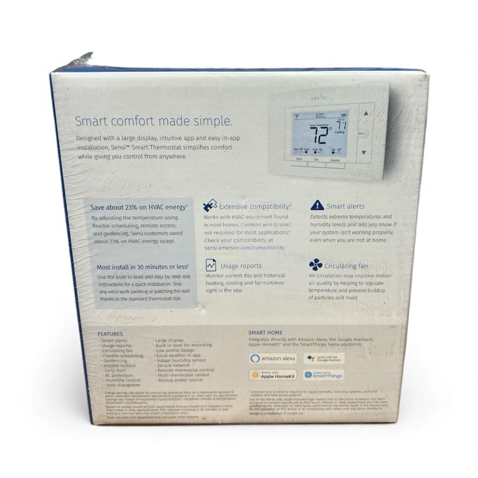 Emerson Sensi Smart Programmable Thermostat - White (ST55) - Image 4 of 4