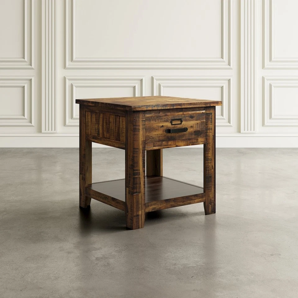 Cannon Valley Distressed Industrial End Table - Image 4 of 4