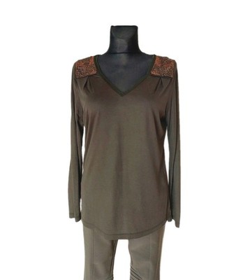 Expresso, Bluse, Größe: 38, Khaki ,mit Steinen, Top Zustand 