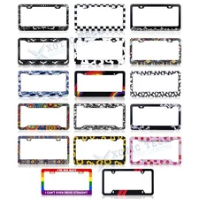 Pack Universal License Plate Frame Stainless Steels Rust Rattle Weather Proof