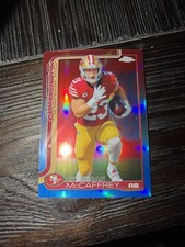 2025 Topps Chrome Christian McCaffrey Red White & Blue #263 Refractor 49ers