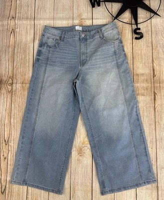 Time & Tru Women's Wide Leg Jean, 26'' Inseam Size 14