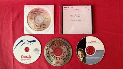 Vintage Comair Airlines Delta Connection 5 DVD/CD's Olympic Torch Relay Emp Msgs