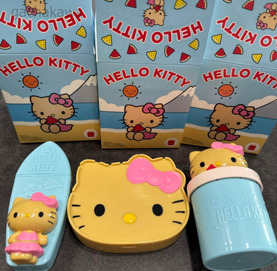 McDonald Hello Kitty Hawaii Tanned Figure 3 Types Happy set Happy