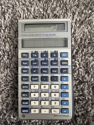 Vintage TEXAS INSTRUMENTS TI-36 Solar Scientific Calculator Blue Vinyl Case