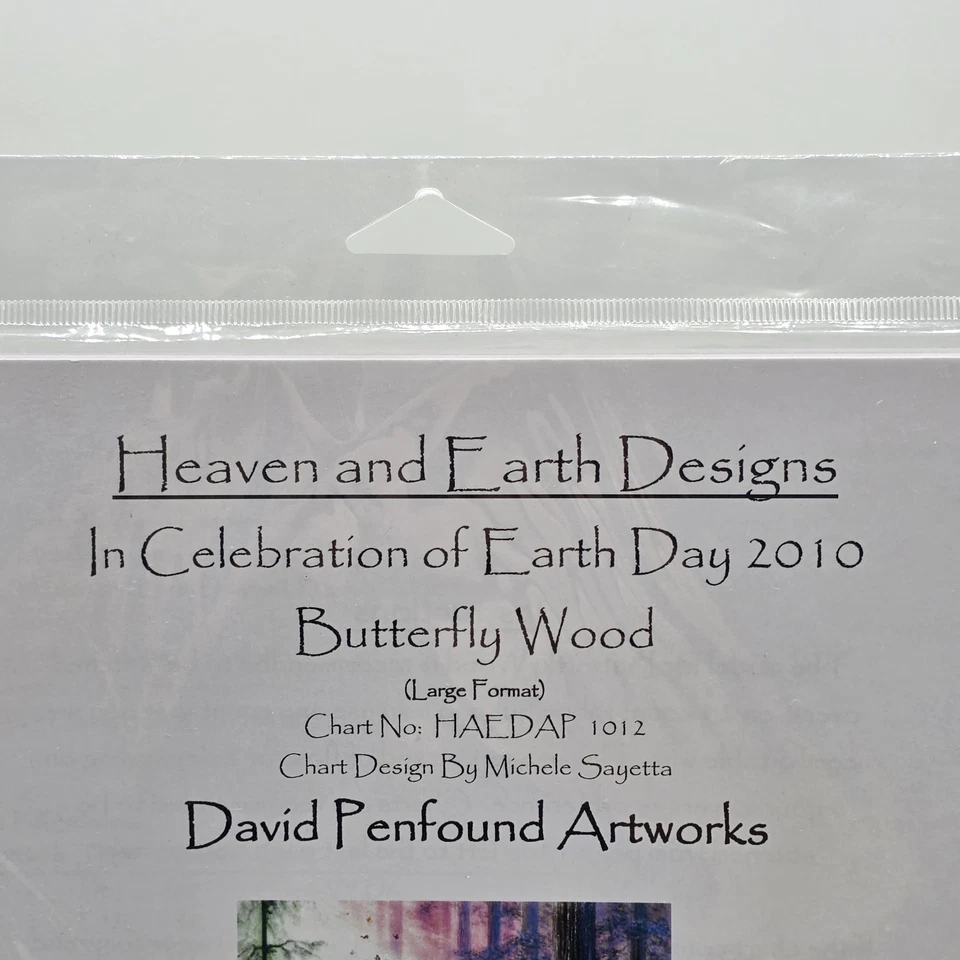 Heaven and Earth Designs Butterfly Wood Cross Stitch Pattern Large Format - Image 3 of 4
