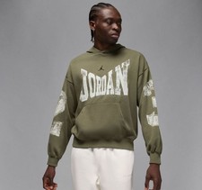 Nike Jordan Brooklyn Men's Collegiate Pullover Hoodie Medium Olive HV0093-222