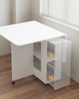 Mondeer 3-in-1 Folding Dining Table and 4 Chairs Set w/ Storage Shelf Drop Leaf