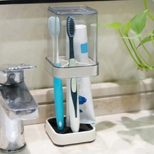 Toothbrush Holder With Cup Cover Toothpaste Stand Bathroom Organizer Freestand