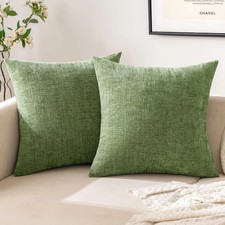 20"x20" Inch Pillow Covers Set of 2 Soft Chenille Throw Pillow Covers Decorat...