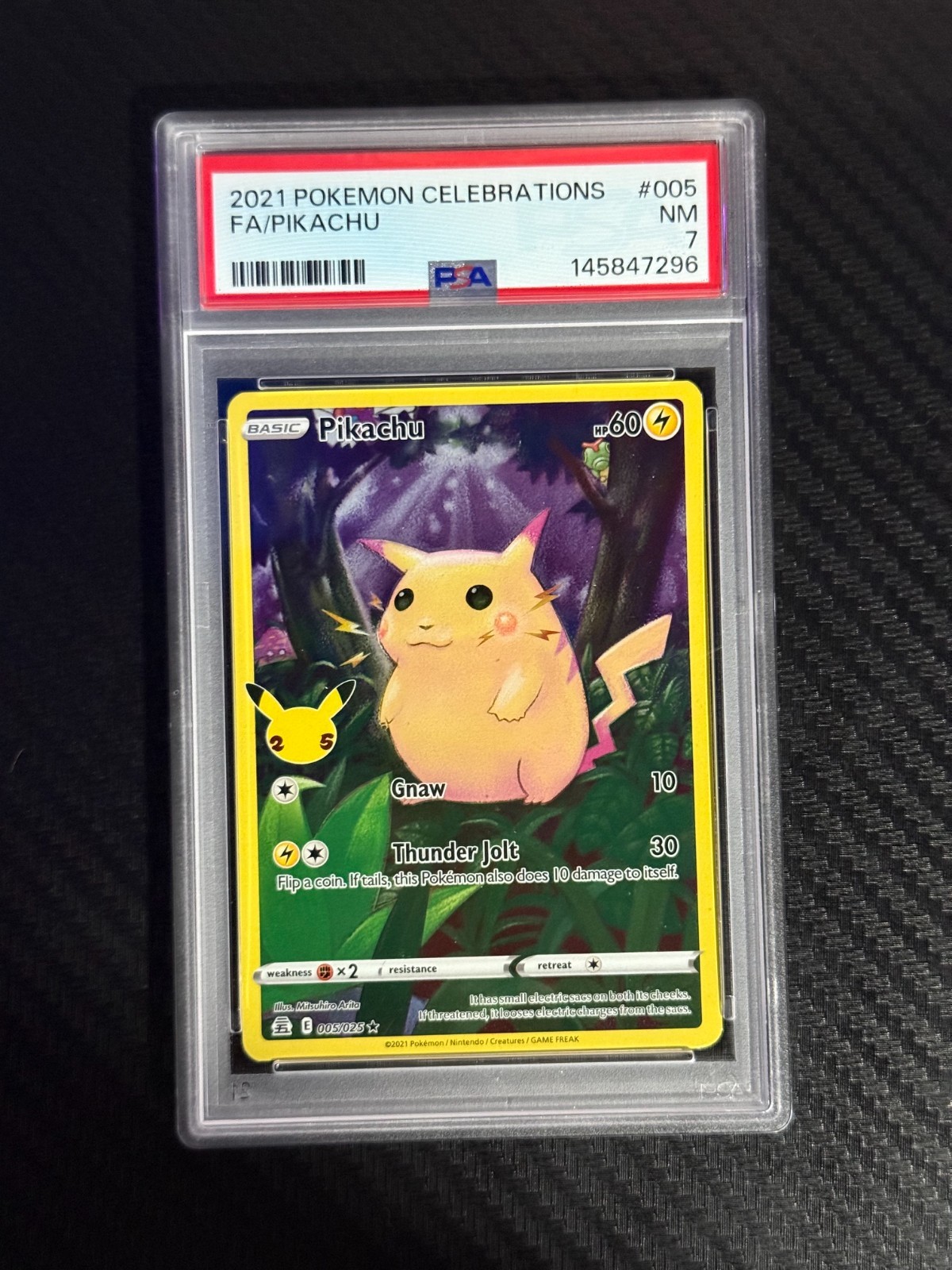 2021 POKEMON CELEBRATIONS Pikachu #005 PSA 7 Card