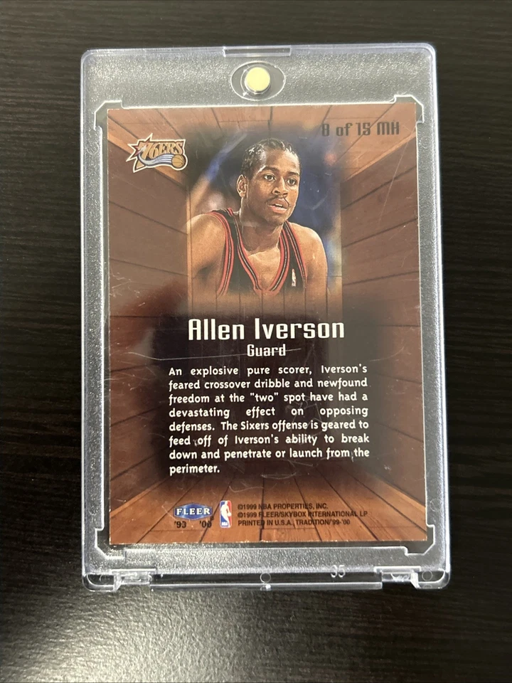 1999-2000 Fleer Tradition Masters of the Hardwood Allen Iverson /15 76ers - Image 2 of 2
