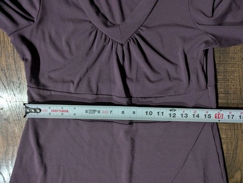 Eddie Bauer Eggplant Purple Knee Length Dress Womens Large 3/4 Sleeve Athleisure - Picture 7 of 13