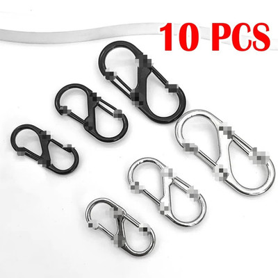 10 Pcs S Shaped Carabiner Metal Double Hooks Carabiner Keychain Small Spring