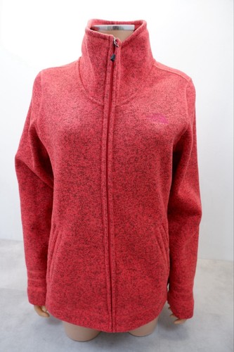 North Face Womens Full Zip Fleece Zip Jacket Jumper Size L Large Red - Picture 1 of 12