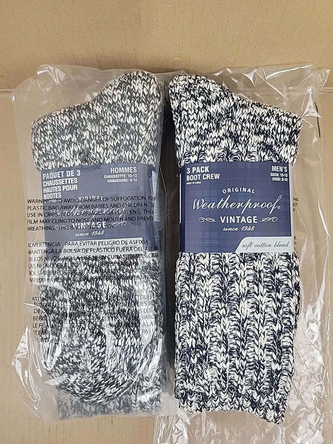 Original Weatherproof Vintage Boot Crew 6 Pairs Of Socks - Multicolor - 10-13