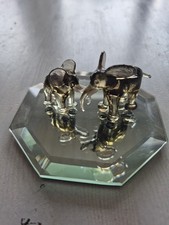 Murano-Glas, 2 Elefanten, Rauchglas mit Spiegelplatte