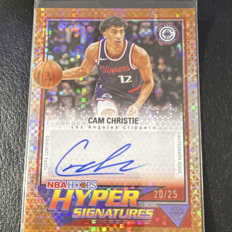 2025-26 NBA Hoops Cam Christie Hyper Signatures Auto /25 RC Rookie Lakers SSP