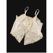 VTG Victoria's Secret Gold Label Sheer Flyaway Camisole - Pearl Lace Coquette