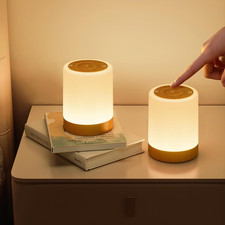 Set Di 2 Lampada Da Comodino, Luminosità Regolabile Abat Jour Da Comodino Con 25