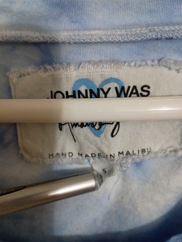 Johnny Was  Amanda Bond Blue Tie Dye T Shirt Size S - Picture 3 of 6