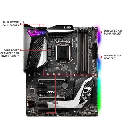 FOR   MPG Z390 GAMING PRO CARBON AC Motherboard 9th Generation 100% Test Work *l