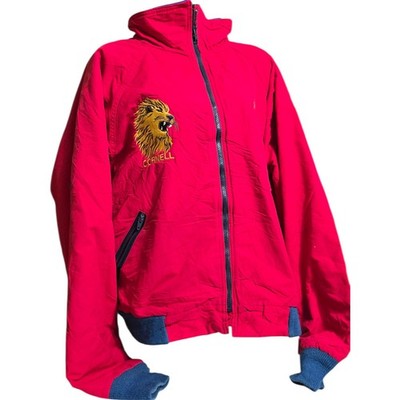 Vintage LL Bean Cornell Jacket USA Made Red Nylon Fleece Lined Ivy League XXL