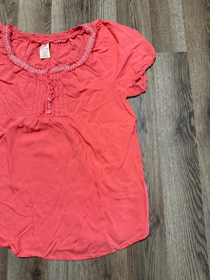 Faded Glory Blouse, Women's Size Large, Pink, Short Sleeve - Image 4 of 4